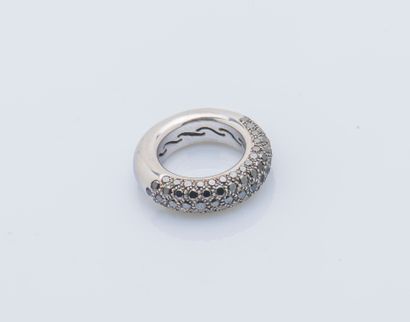 Bague jonc bombé en or gris 18 carats (750...