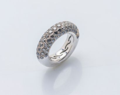 Bague jonc bombé en or gris 18 carats (750...