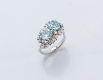 Bague en or gris 18 carats (750 ‰) ornée...