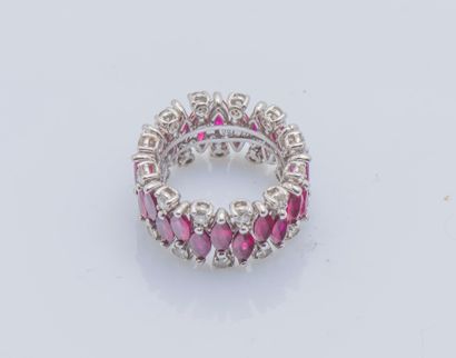 Alliance bandeau en or gris 18 carats (750...