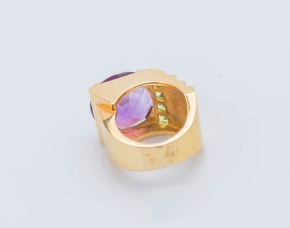 Bague cocktail en or jaune 18 carats (750...