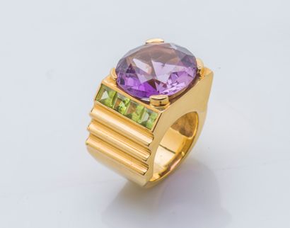 Bague cocktail en or jaune 18 carats (750...
