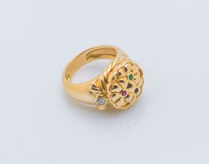 Bague bouquet en or jaune 18 carats (750...