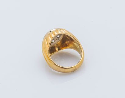 Bague dôme en or jaune 18 carats (750 ‰),...