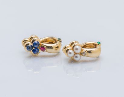 Paire de clips d’oreilles double face en...