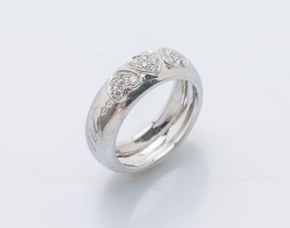Bague jonc bombé en or gris 18 carats (750...