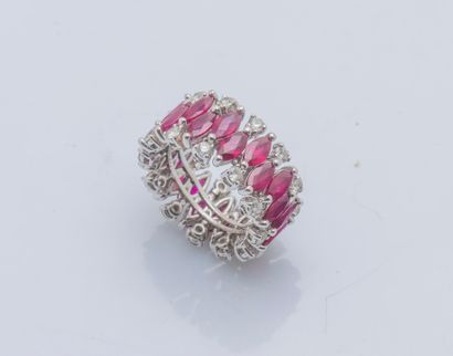 Alliance bandeau en or gris 18 carats (750...