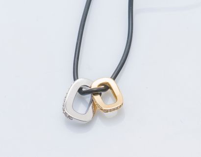 Pendentif en or gris et or jaune 18 carats...