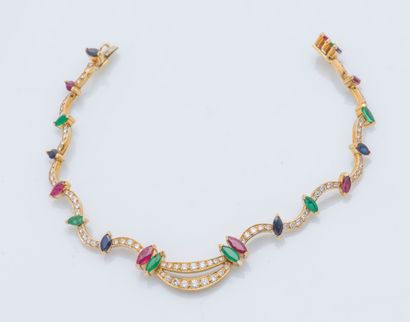 Bracelet dessinant une ligne sinueuse articulée...