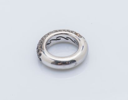 Bague jonc bombé en or gris 18 carats (750...