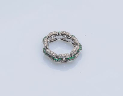 Bague souple articulée en or gris 18 carats...