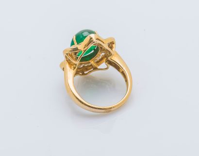 Bague fleur en or jaune 18 carats (750 ‰)...