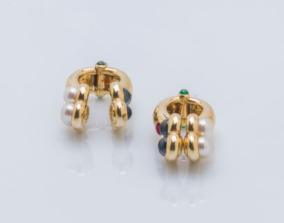 Paire de clips d’oreilles double face en...
