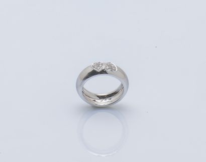 Bague jonc bombé en or gris 18 carats (750...