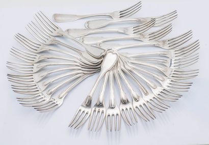Ensemble des 24 fourchettes en argent (925...