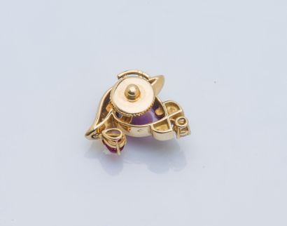 Clips en or jaune 18 carats (750 ‰) figurant...