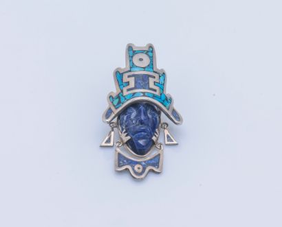 Important pendentif en argent (925 ‰) figurant...