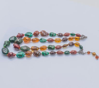 Collier double rang de berlingots en pâte...
