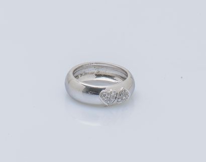 Bague jonc bombé en or gris 18 carats (750...