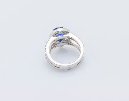 Bague en or gris 18 carats (750 ‰) ornée...