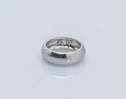 Bague jonc bombé en or gris 18 carats (750...