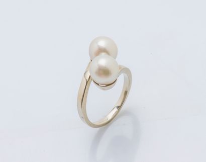 Bague toi et moi en or gris 18 carats (750...