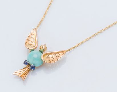 Collier en or jaune 18 carats (750 ‰) et...