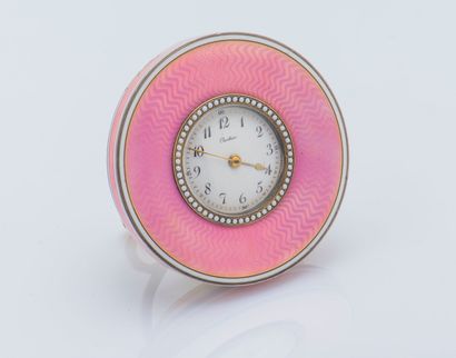 Pendulette de forme ronde en argent (925...