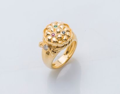 Bague bouquet en or jaune 18 carats (750...