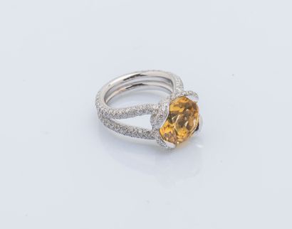 Bague en or gris 18 carats (750 ‰) ornée...
