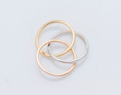 Alliance en or trois couleurs 18 carats (750...