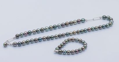 WORMS
Parure en or gris 18 carats (750 ‰)...