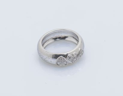 Bague jonc bombé en or gris 18 carats (750...