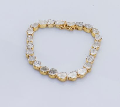 Bracelet ligne en vermeil doré (800 ‰) serti...