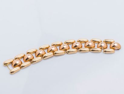 Bracelet tank articulé en or jaune et or...