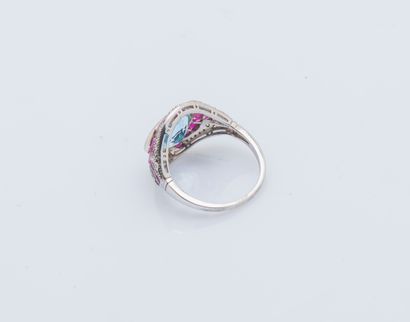 Bague en or gris 18 carats (750 ‰) et argent...