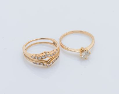 Bague à transformation en or jaune 14 carats...