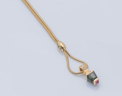 Pendentif et chaîne en or jaune 18 carats...