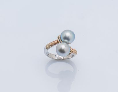 Bague formant un toi et moi en argent (925...