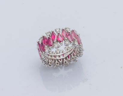 Alliance bandeau en or gris 18 carats (750...