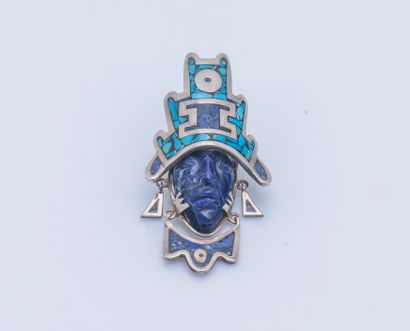 Important pendentif en argent (925 ‰) figurant...