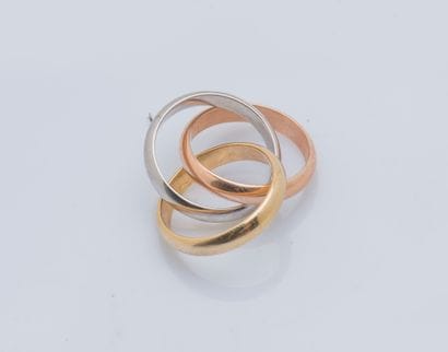 Alliance en or de trois couleurs 18 carats...