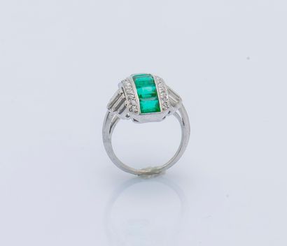 
Bague en or gris 18 carats (750 millièmes)...