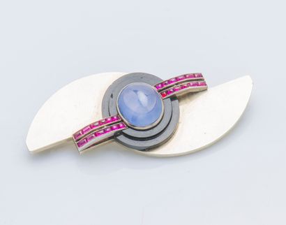Broche Art déco en or jaune 18 carats (750...