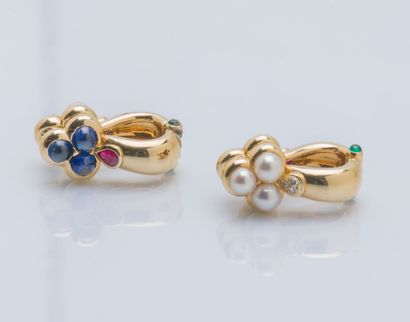 Paire de clips d’oreilles double face en...