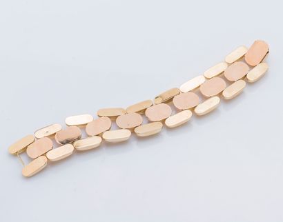 Bracelet tank articulé en or jaune et or...