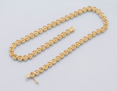 Collier ligne en vermeil doré (800 ‰) serti...