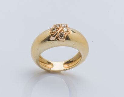Bague jonc bombé en or jaune 18 carats (750...