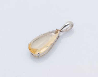 Pendentif en or gris 18 carats (750 ‰) ornée...
