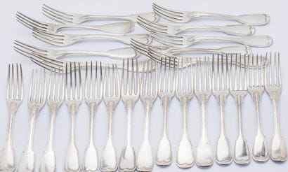 Ensemble des 24 fourchettes en argent (925...